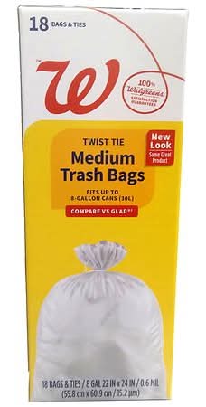 Walgreens Twist Tie Garbage Bags, 22"X24" (18 ct)