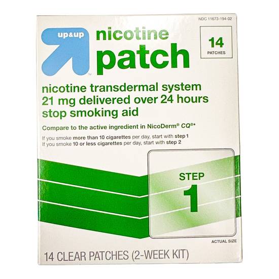 Up & Up Nicotine Stop Smoking Aid Clear Patches