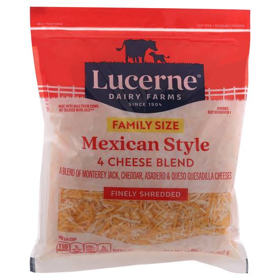 Lucerne Family Size Mexican Style Finely Shredded 4 Cheese Blend