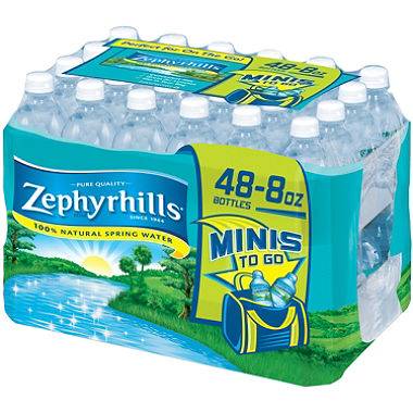 Zephyrhills - Natural Spring Water - 48/8 oz plastic bottles (1X48|Case of 1)