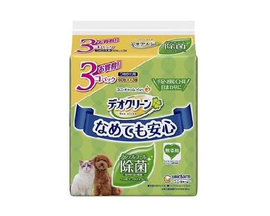 352919：【ペット用品】デオクリーン　ノンアルコール除菌ウェットティッシュ　つめかえ用