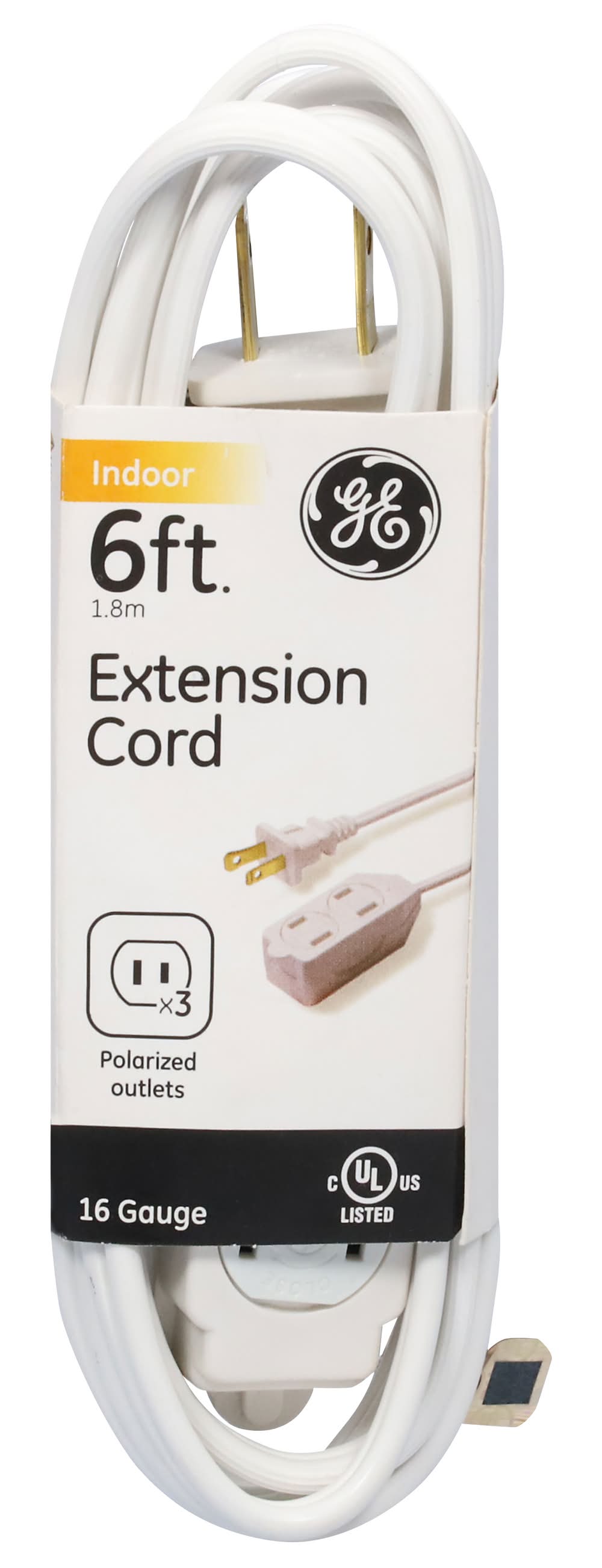 General Electric Indoor 6 ft White Extension Cord (4.8 oz)
