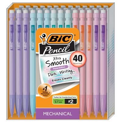 BiC Xtra Smooth 0.7 mm Dark Writing Mechanical #2 Pencils, Assorted (40 ct)
