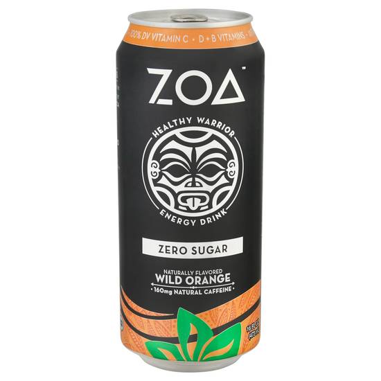 Zoa Zero Sugar Healthy Warrior Wild Orange Energy Drink (16 fl oz)