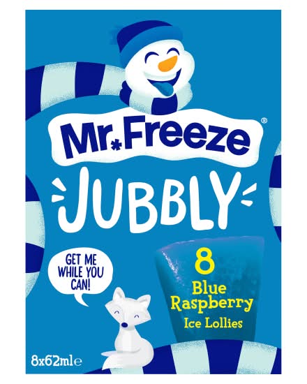 Mr. Freeze Jubbly Blue Raspberry Ice Lollies (62ml)