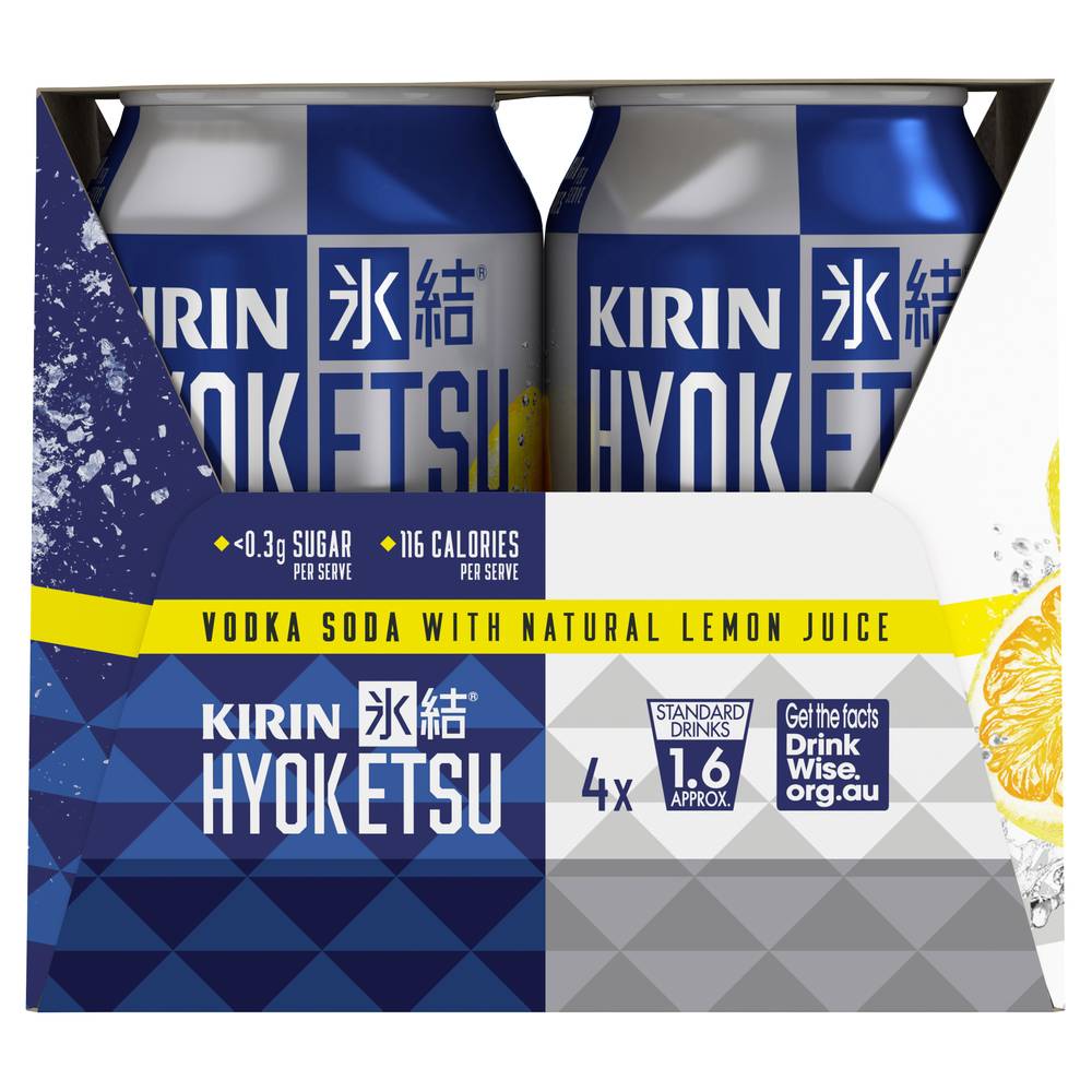 Kirin Hyoketsu Vodka Soda, Lemon (4 x 330mL)