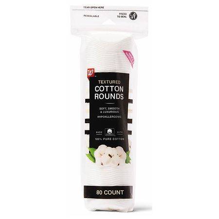 Walgreens Textured Cotton Rounds, Soft, Smooth & Luxurious - 80.0 ea