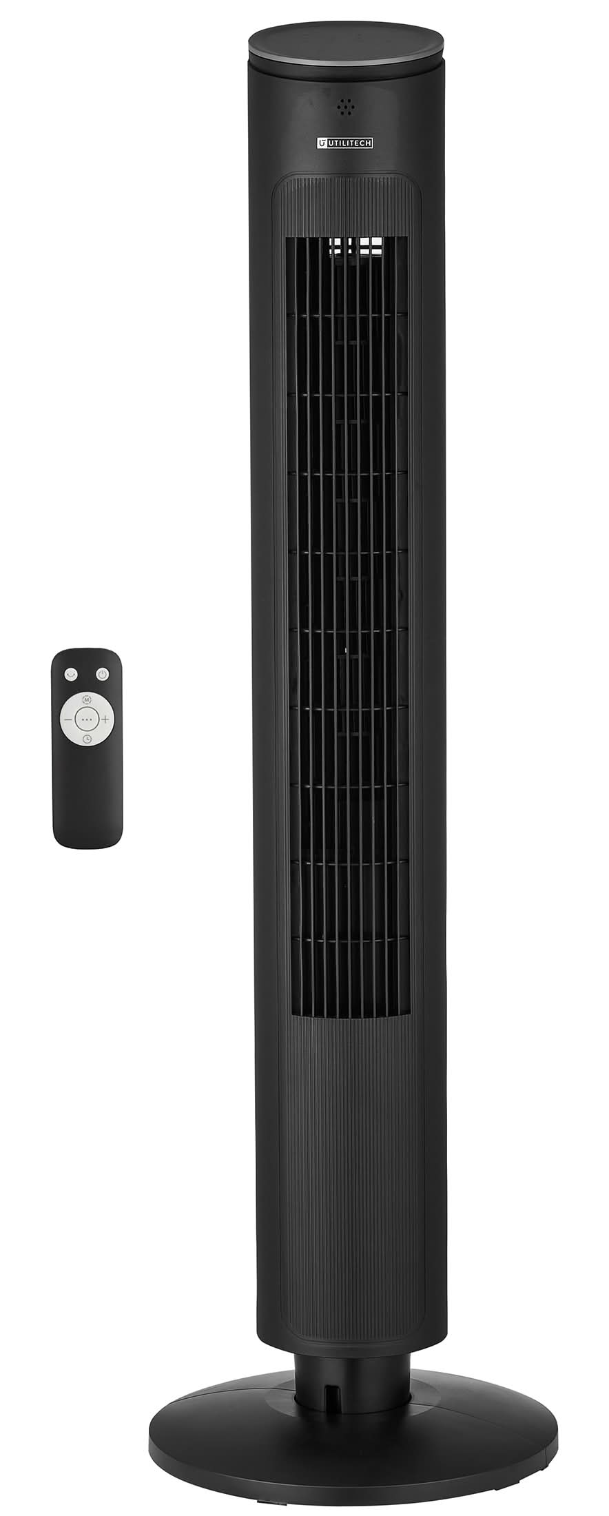 Utilitech 42-in 120 -Volt 3 -Speed Indoor BLACK/MATTE Oscillating Tower Fan with Remote