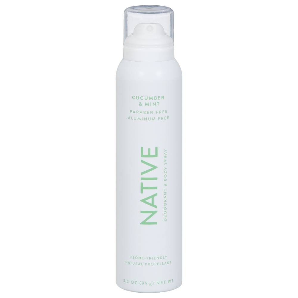 Native Aluminum Free Deodorant & Body Spray, Cucumber-Mint (3.5 oz)