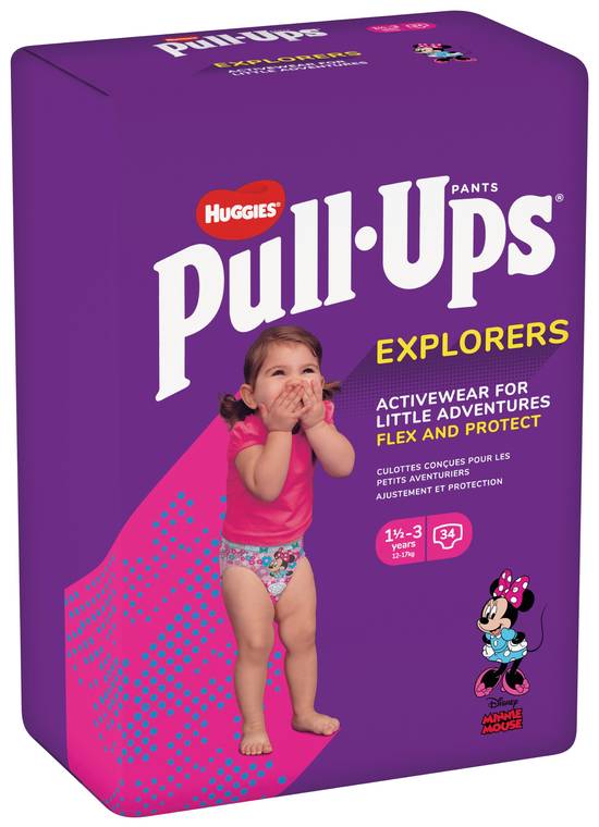 Huggies - Pull-ups couches bébé fille 1 -3 ans 12 - 17 kg (34 pièces)