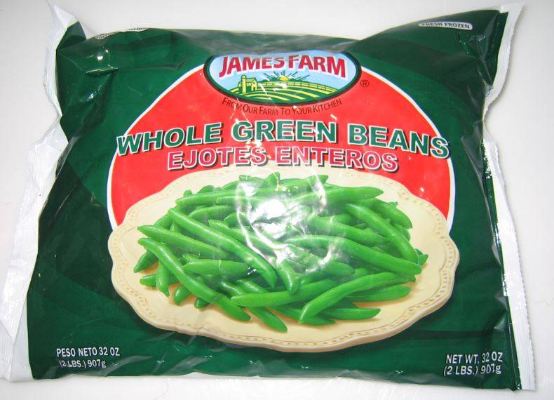 Frozen James Farm - IQF Whole Green Beans - 2 lbs (Case of 12)