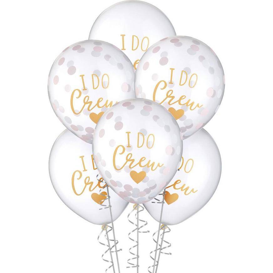 Uninflated 6ct, 12in, Confetti I Do Crew Wedding Balloons