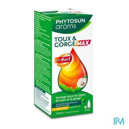 Phytosun Aroms Sirop Toux Gorge Max 120ml Respiration - Compléments alimentaires