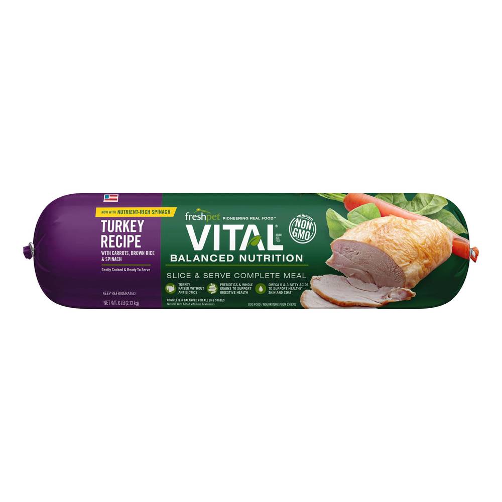 Freshpet Vital Nutrition Adult Dog Food (turkey-rice-carrots-spinach)