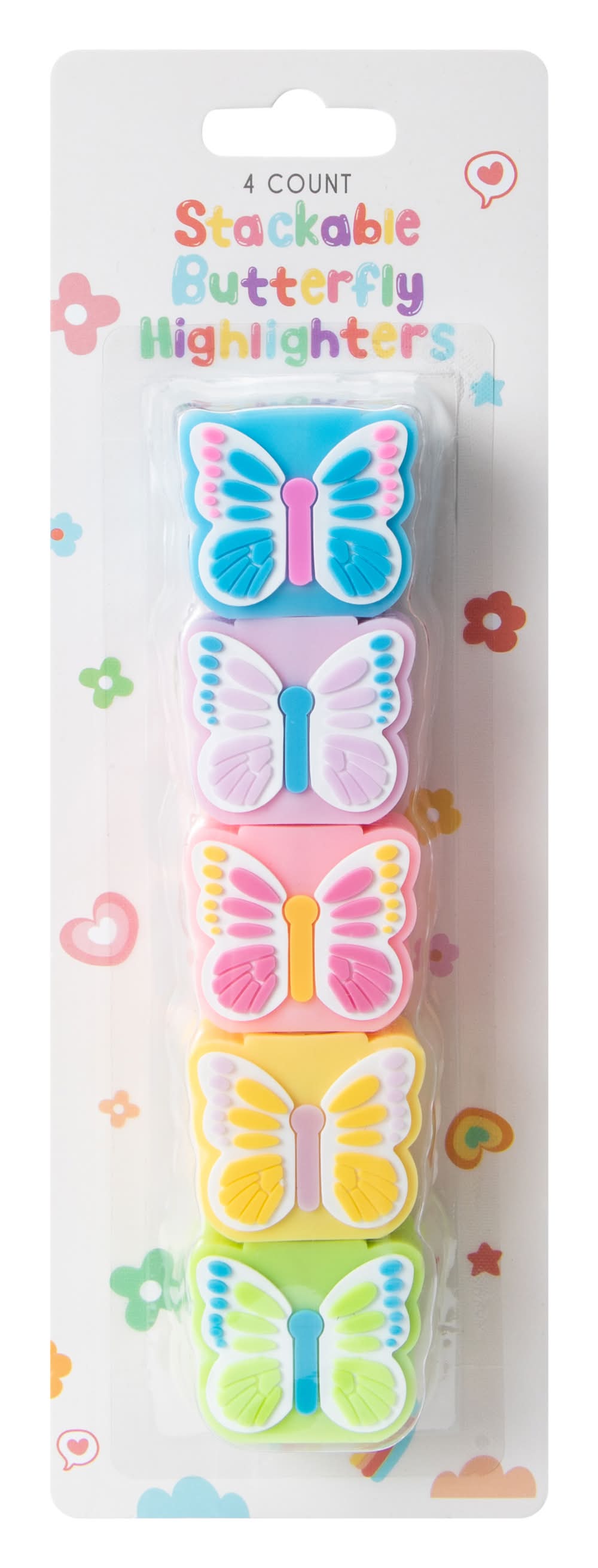 Stackable Butterfly Highlighters 4-Pack Butterfly