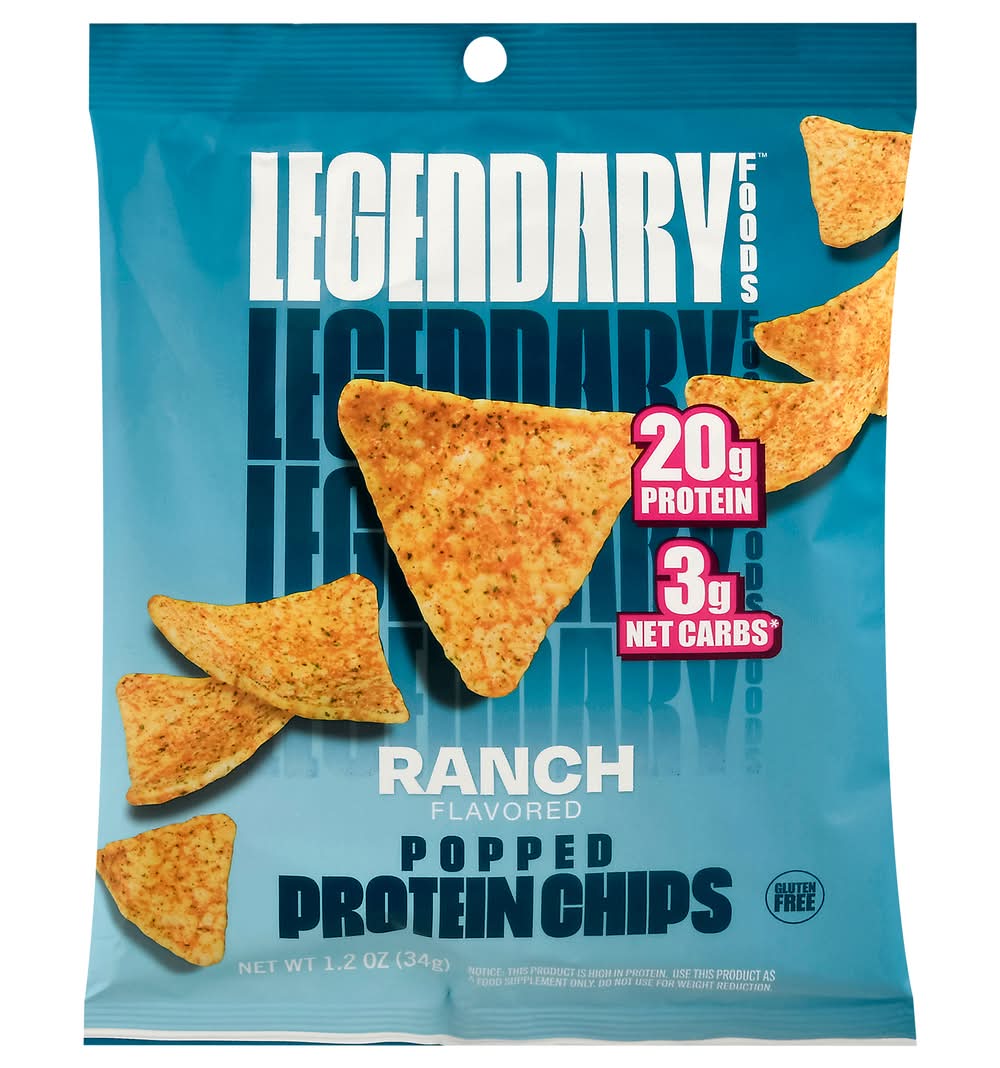 Legendary Foods Popped Protein Chips, Ranch (1.2 oz)