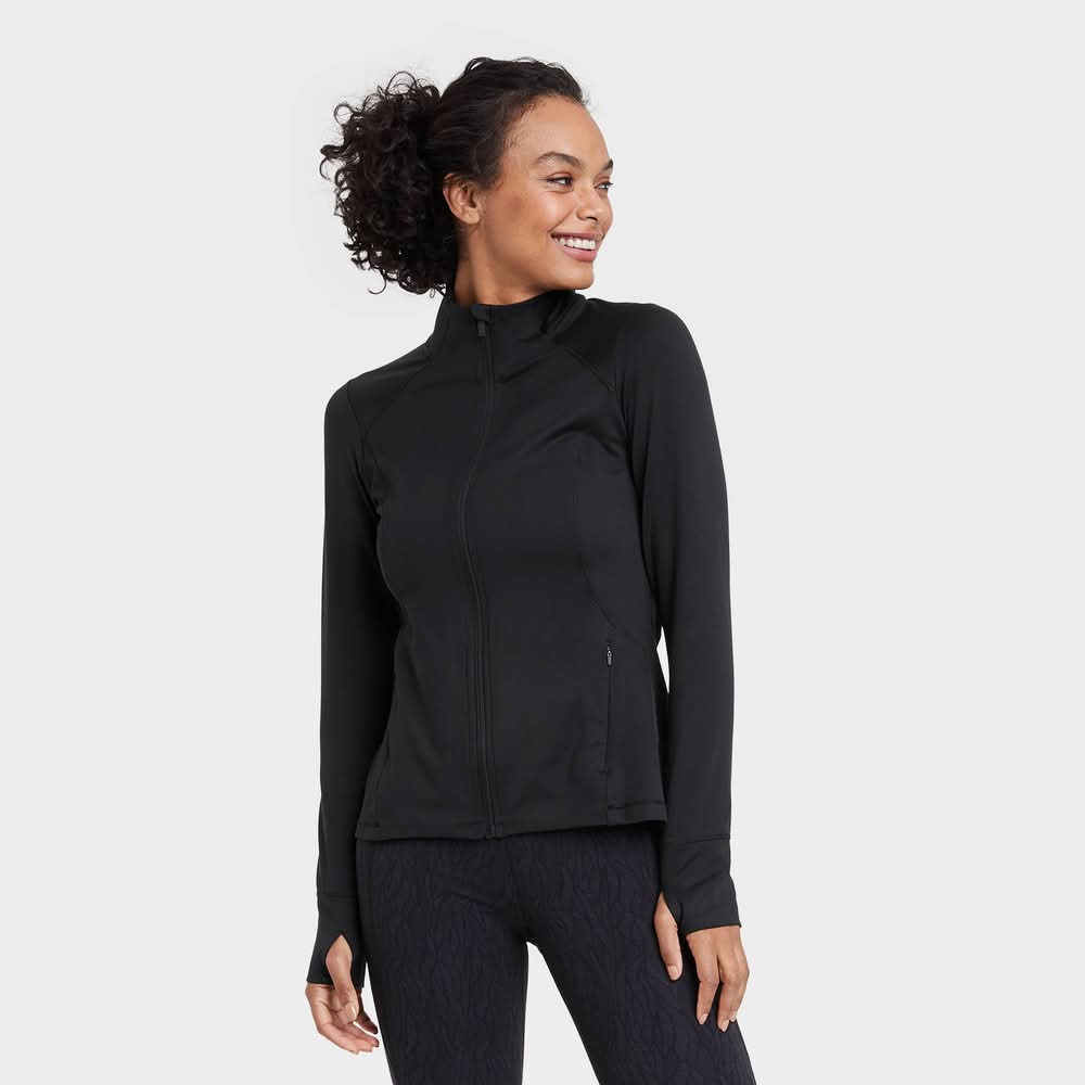 All In Motion Full Zip Jacket, Women, XL, Black