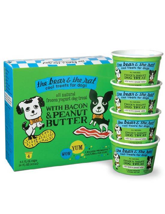 The Bear & The Rat Frozen Yogurt With Bacon & Peanut Butter Frozen Dog Treats, 3.5-oz, Single Cup