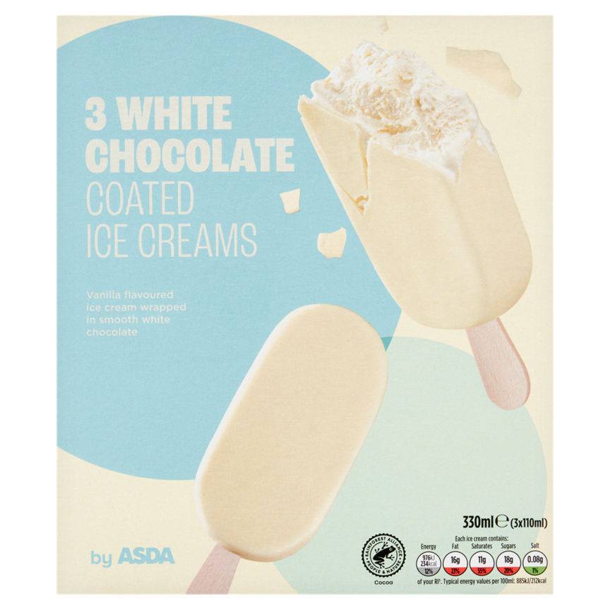 Asda Heavenly Moments White Chocolate Ice Creams 3 Pack