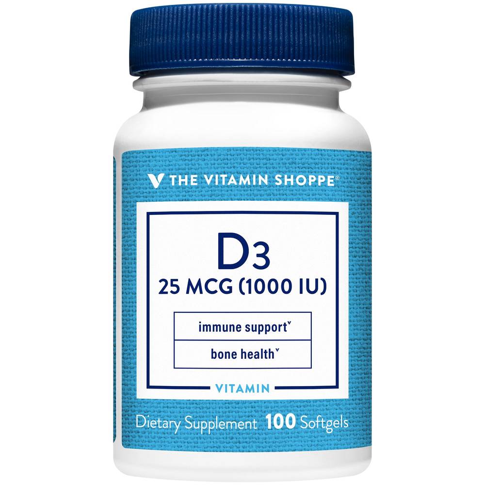 The Vitamin Shoppe Immune Support & Bone Health Vitamin D3 25mcg Supplement