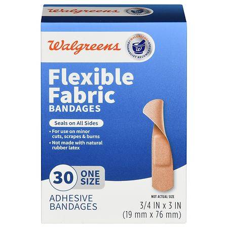Walgreens Flexible Fabric Adhesive Bandages One Size (30 ct)