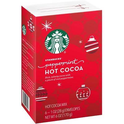 Starbucks Hot Cocoa Mix Envelopes, Peppermint (6 oz, 6 ct)