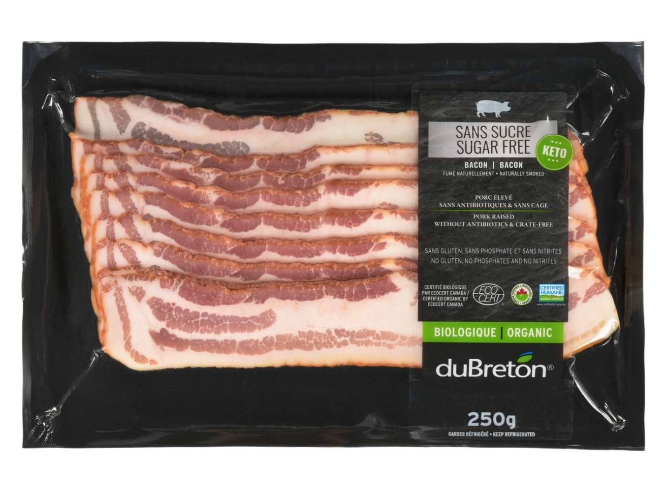 duBreton Organic Sugar Free Bacon (250 g)