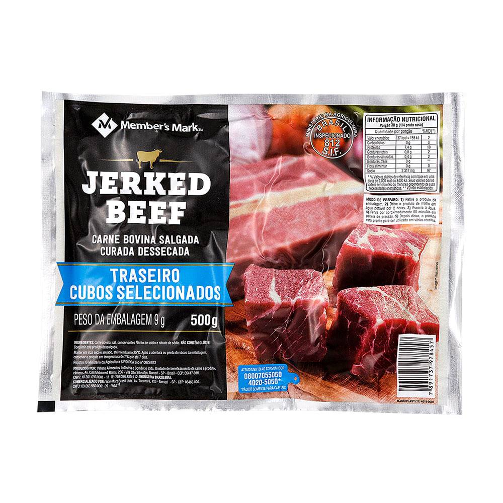 Member's mark jerked beef traseiro e cubos (500g)