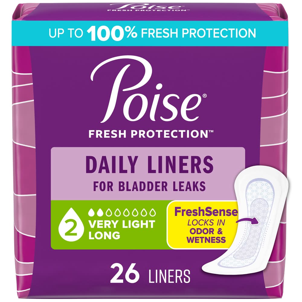 Poise Fresh Protection Daily Liners For Bladder Leaks (26 ct)
