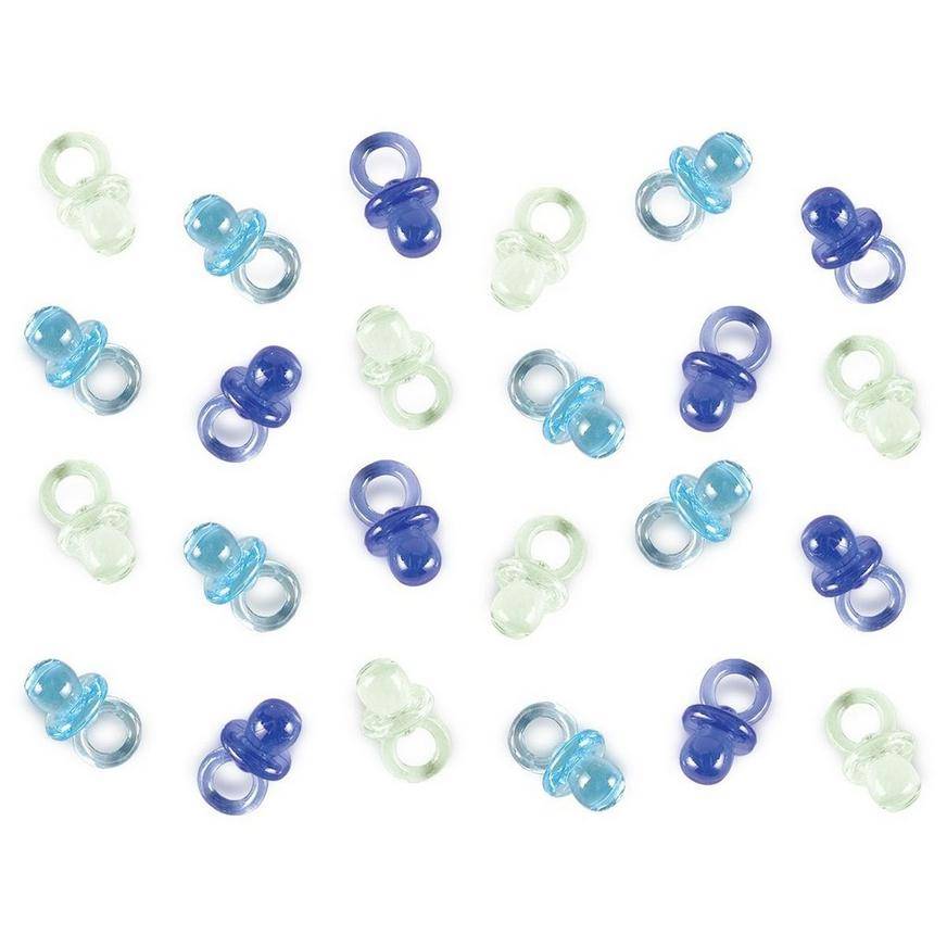 Mini Blue Pacifier Baby Shower Favor Charms 24ct