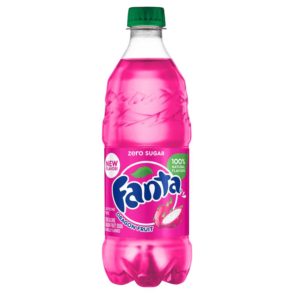 Fanta Zero Sugar Soda, Dragonfruit (20 fl oz)