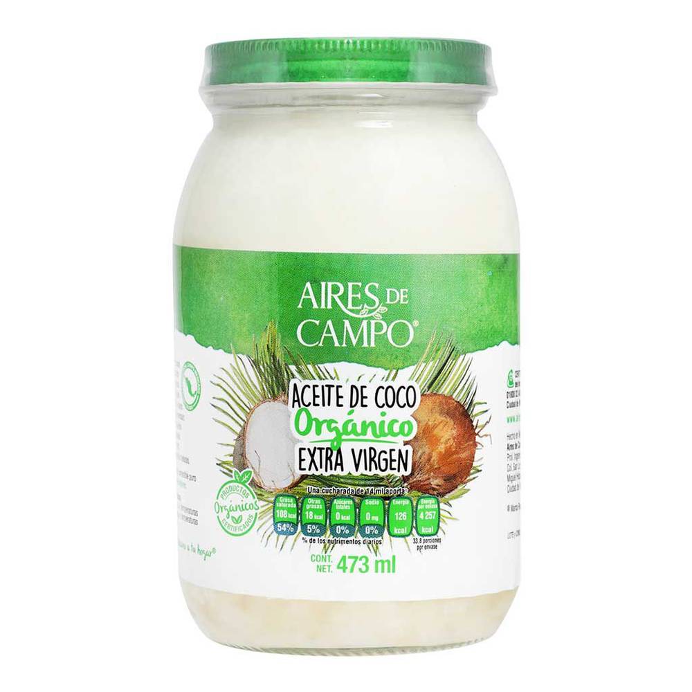 Aires de Campo · Aceite de coco orgánico extra virgen (473 ml)