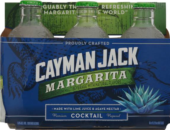 Cayman Jack Malt Beverage Margarita Cocktail (6 ct, 11.2 fl oz)