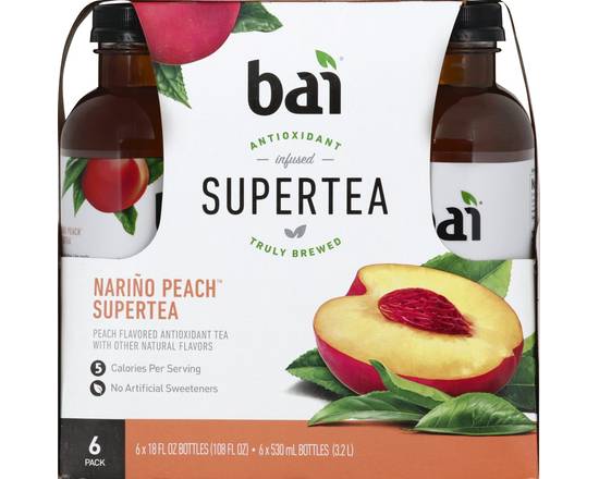 Bai · Narino Peach Supertea (6 x 18 fl oz)