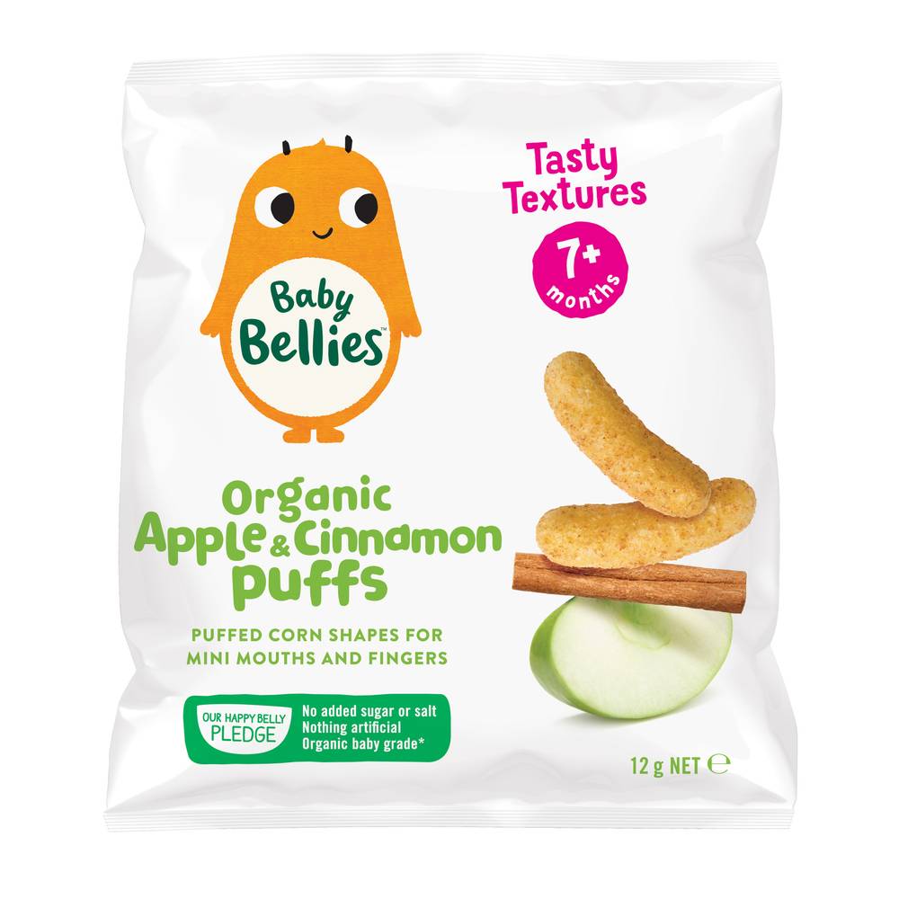 Little Bellies Organic Baby Puffs, Apple-Cinnamon (12g)