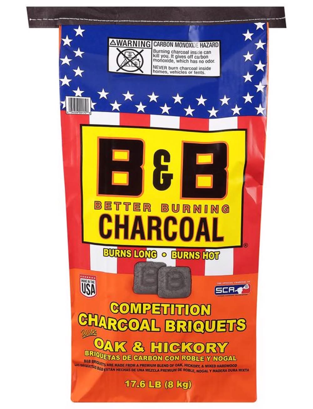 B&B Charcoal All Natural Hickory And Oak Charcoal Briquettes 17.6 Lb