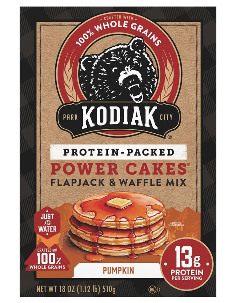 Kodiak Power Cakes Flax Flapjack & Waffle Mix, Pumpkin (18 oz)
