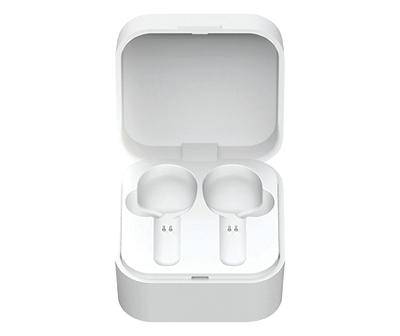 White True Wireless Earbuds With Charging Case