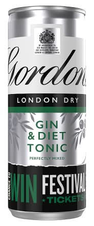 Gordon's London Dry Gin & Slimline Diet Tonic Perfectly Mixed Ready To Drink (250ml)