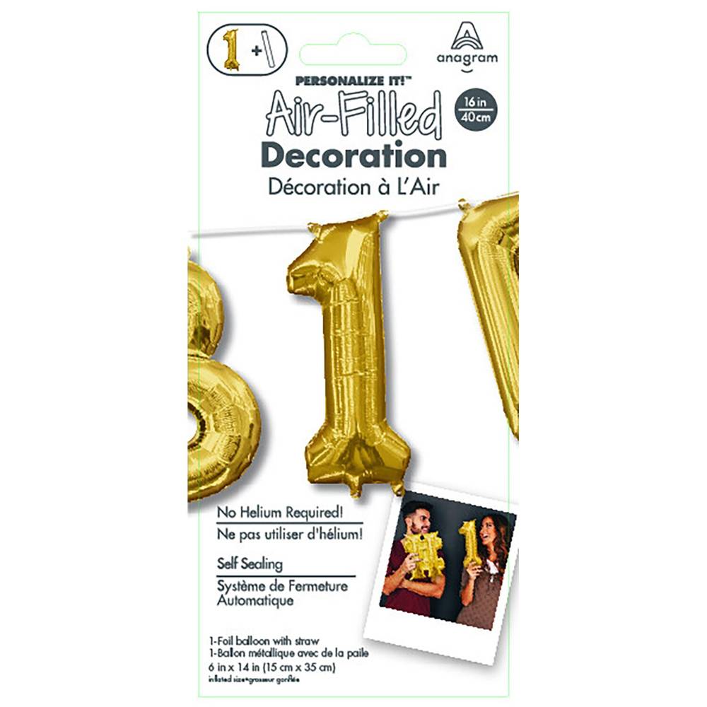 Anagram Air Balloon Number 1 (16 in/gold)