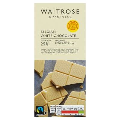 Waitrose Belgian White Chocolate (180g)