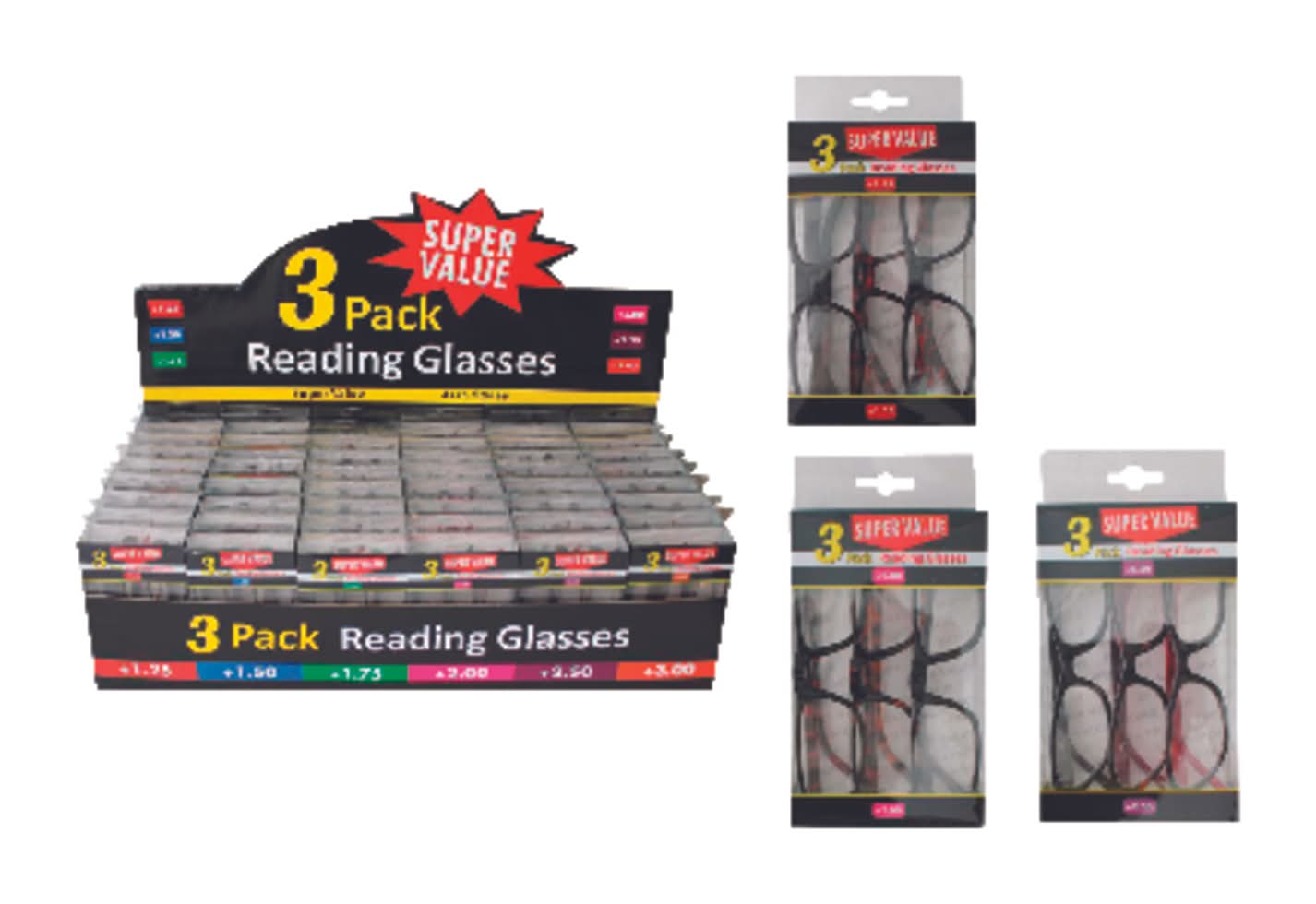 Diamond Visions Reading Glasses 3 Pk
