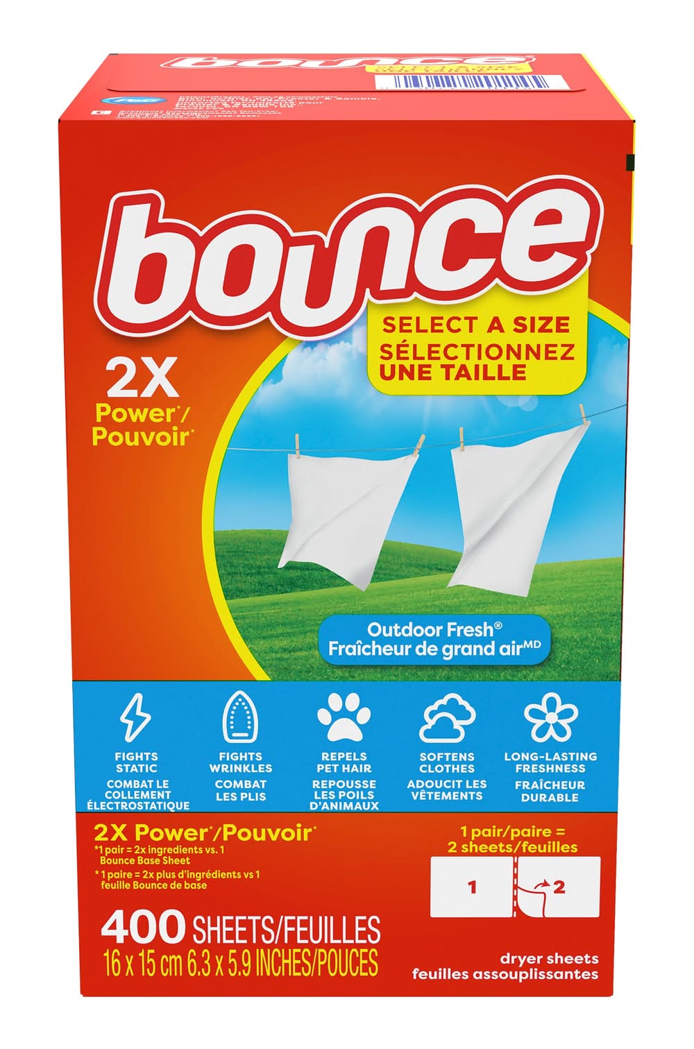 Bounce - Sélectionnez Une Taille Feuilles Assouplissantes, Paquet De 400 / Bounce Select A Size Dryer Sheets, Pack Of 400