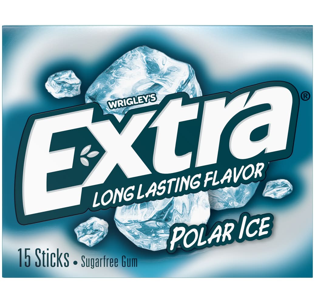 Extra Wrigley's Sugar Free Gum Sticks, Polar Ice (2.3 oz, 15 ct)