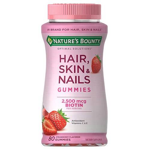 Nature's Bounty Optimal Solutions Hair, Skin & Nails Gummies with Biotin - 80.0 ea