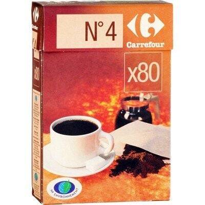Carrefour - Filtres à café bruns n°4 (80 pièces)