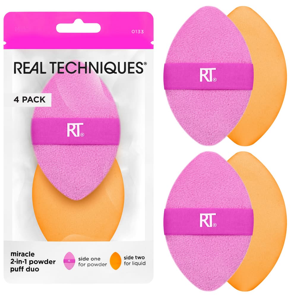 Real Techniques Miracle 2 in 1 Powder Puff Duo (2 ct)