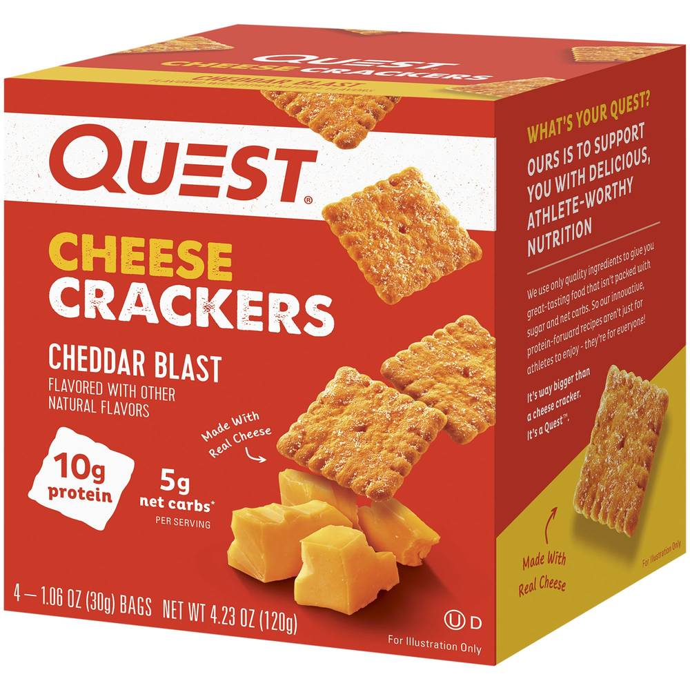 Quest Cheese Crackers, Cheddar Blast (4 x 1.06 oz)