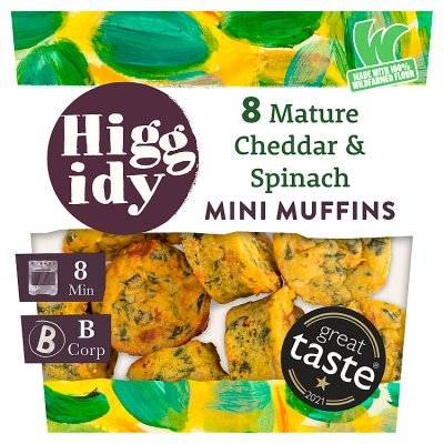 Higgidy 8 Cheddar & Spinach Mini Muffins (160g)