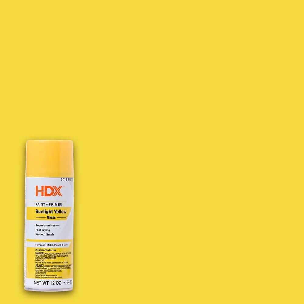 Hdx 12 Oz. Paint And Primer Gloss Yellow Spray Paint